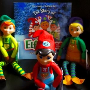 Complete set of 3 Elf Mates and Story Book NWT